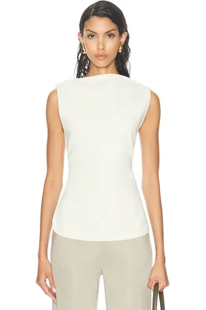 Rohe Open Back Sleeveless Top in Off White - Ivory. Size 42 (also in ).