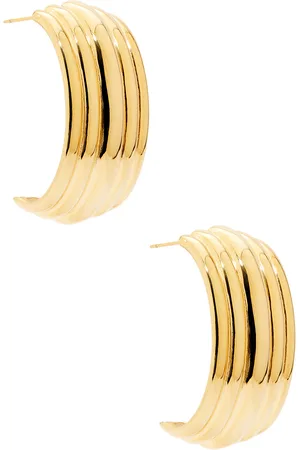 mega Large Waterfall Earring in 14k Yellow Gold Plated - Metallic Gold. Size all.