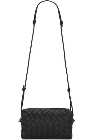 Bottega Veneta Loop Baguette Bag in Black & Gold - Black. Size all.