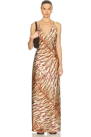 RONNY KOBO Rowan Dress in Tiger Print - Tan. Size L (also in M, S, XS).