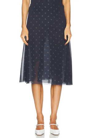 Acne Studios Iranee Skirt in Navy & White - Navy. Size 36 (also in 38, 40).
