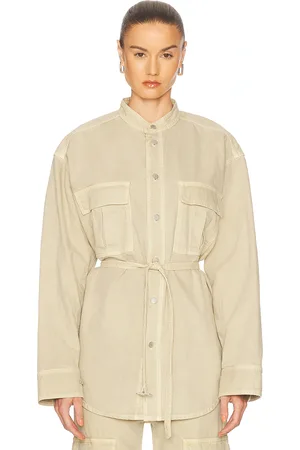 haikure Ivonne Twill Jacket in Barley - Beige. Size M (also in S, XS).