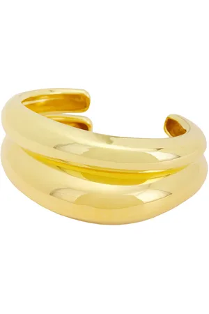 mega The Classic Duo Cuff Bracelet in Brass & 14k Gold Vermeil - Metallic Gold. Size all.