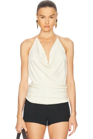 Tom Ford Cowl Neck Tank Top in Grunge White - White. Size 36 (also in ).
