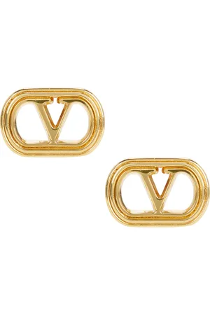 VALENTINO GARAVANI Ovalette Logo Earrings in Oro - Metallic Gold. Size all.