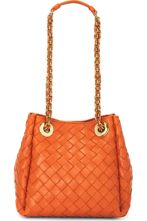 Bottega Veneta Small Parachute Chain Bag in Burned Orange & Muse Brass - Orange. Size all.