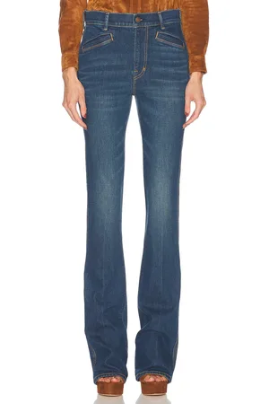 Tom Ford Flare Jean in Mid Blue - Blue. Size 24 (also in 25, 27, 28).