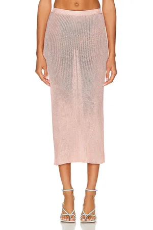 Calle Del Mar Ribbed Skirt in Shell - Pink. Size S (also in ).