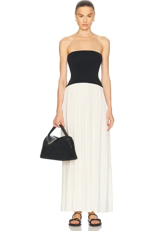 Solid The Strapless Soglio Dress in Brule & Noir - Black,White. Size M (also in S).