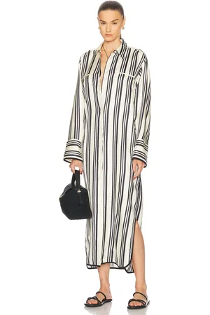 Heirlome Viviana Stripe Shirt Dress in Cream & Black - Black,White. Size M (also in S, XS).