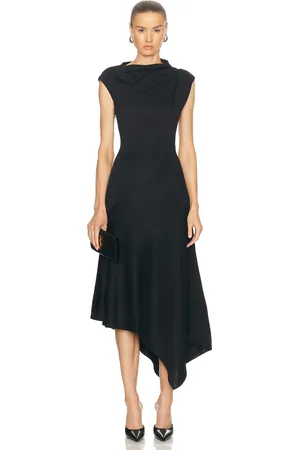 Alexander McQueen Drapey Jersey Dress in Black - Black. Size 42 (also in ).