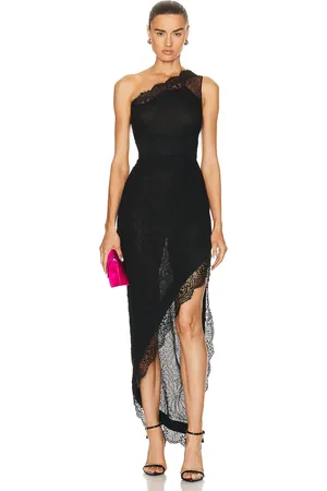Tom Ford Intertwining Rose Chantilly One Shoulder Evening Dress in Black - Black. Size 36 (also in ).