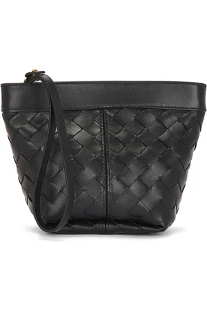 Bottega Veneta Small Prism Pouch in Black & Gold - Black. Size all.