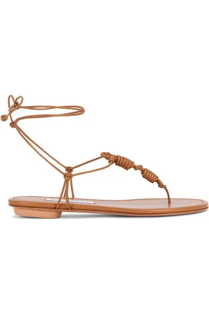 Aquazzura Oaxaca Thong Flat Sandal in Miele - Brown. Size 36 (also in 36.5, 38.5, 39, 39.5).