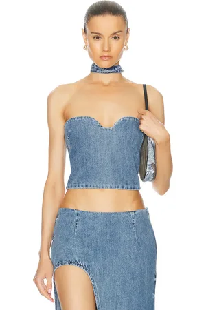 Retrofete Rory Top in Oasis - Denim-Medium. Size M (also in ).