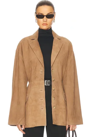 EAVES Salta Suede Jacket in Tan - Tan. Size M (also in XL).