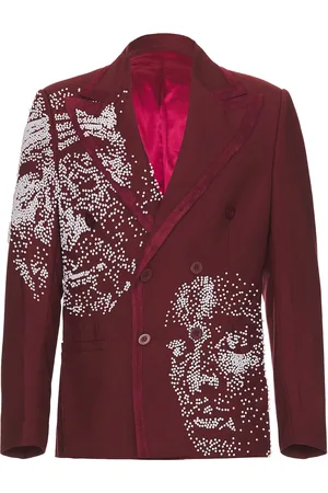 KIDSUPER STUDIOS Suit Top in Burgundy - Burgundy. Size L (also in ).