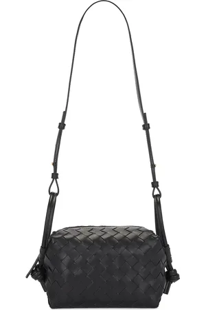 Bottega Veneta Small Loop Crossbody Bag in Black & Muse Brass - Black. Size all.