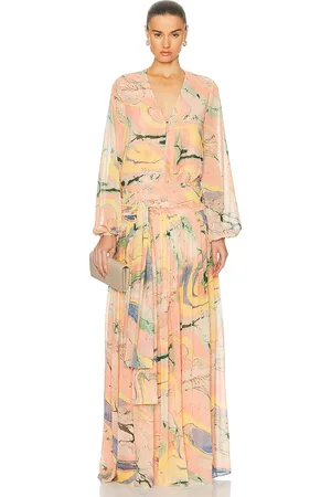 ALEXIS Diane Dress in Watercolor - Peach. Size XS (also in ).