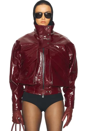 MAGDA BUTRYM Leather Jacket in Bordeaux - Wine. Size 36 (also in 38).
