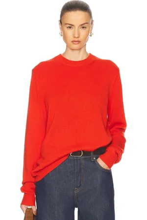 Guest In Residence Allday Crew Neck Sweater in Cherry - Red. Size L (also in M, XL).