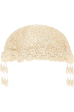 BODE Blossom Crochet Cap in Cream - Cream. Size all.