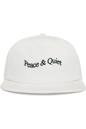 Museum of Peace and Quiet Wordmark 5 Panel Hat in White - White. Size all.