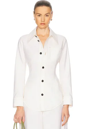 Bottega Veneta Button Up Top in Dove - White. Size 36 (also in 38).
