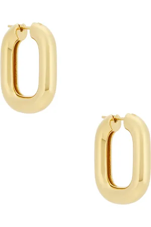 Jil Sander Hoop Earrings in Gold - Metallic Silver. Size all.