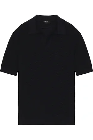 Ermenegildo Zegna Premium Cotton Stitch Polo in Navy - Navy. Size 46 (also in 48, 50, 52).
