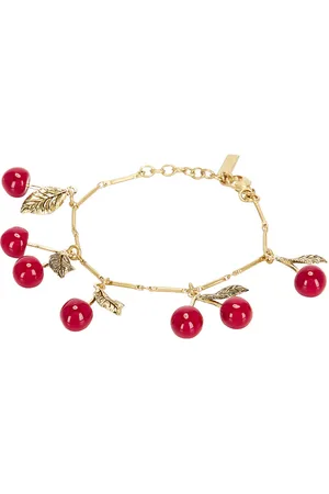 Saint Laurent Bracelet in Dore Vielli & Rouge - Red,Metallic Gold. Size M (also in S).