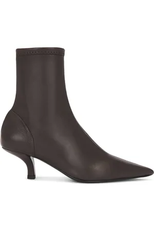Totême Heeled Sock Boot in Bark - Chocolate. Size 38 (also in ).