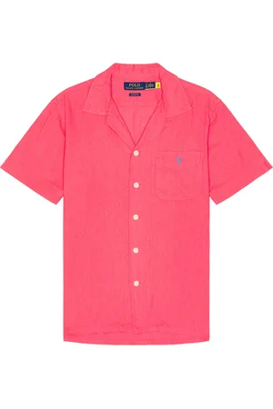 Ralph Lauren Short Sleeve Camp Pocket Sport Shirt in Pale Red - Red. Size L (also in M, S, XL/1X).