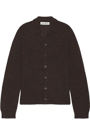OUR LEGACY Evening Polo in Smokey Brown Fuzzy Alpaca - Brown. Size 50 (also in ).