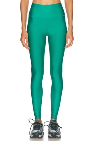 alo High Waist Airlift Legging in Spruce Green - Teal. Size L (also in M, XS).
