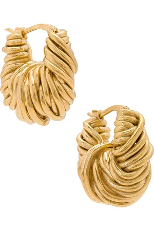 Bottega Veneta Hoop Earrings in Yellow Gold - Metallic Gold. Size all.