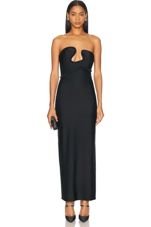 Adriana Degreas Waves Strapless Long Dress in Black - Black. Size L (also in M).