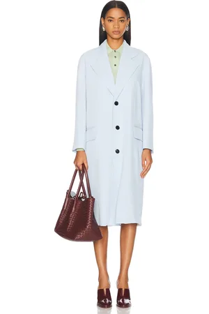 Bottega Veneta Long Coat in Sky Blue - Blue. Size 34 (also in 36, 38, 40).