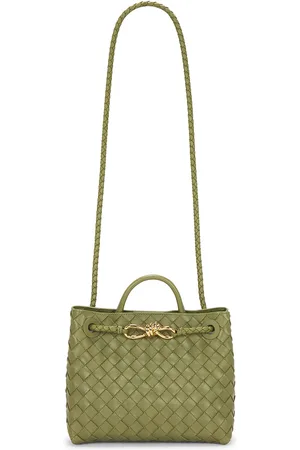 Bottega Veneta Small Andiamo Bag in Matcha & Muse Brass - Green. Size all.
