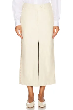 JOHANNA ORTIZ La Quilla Ankle Skirt in Ecru - Cream. Size 0 (also in 2, 4, 6, 8).