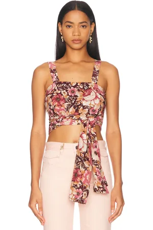 Chloé Tie Front Tank Top in Maroon Pink - Mauve. Size S (also in ).
