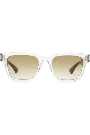 Saint Laurent Rectangular Sunglasses in Crystal & Brown - Brown. Size all.