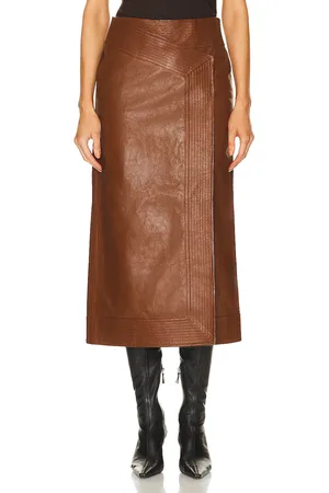JOHANNA ORTIZ Winter Scents Midi Skirt in Camel - Brown. Size 6 (also in ).