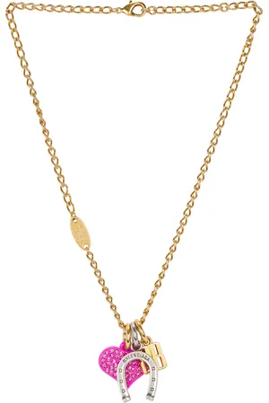 Balenciaga Carousel Heart Necklace in Multicolor - Metallic Gold,Pink. Size all.
