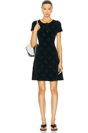 CHANEL Velour Dress in Black - Black. Size 38 (also in ).