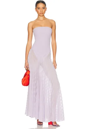 Helsa June Knit Bodysuit Dress in Lavender - Lavender. Size L (also in M, XL).