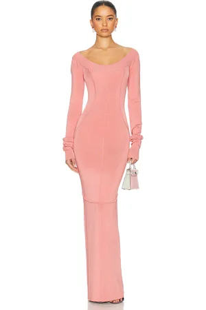 Helsa Scarlet Maxi Knit Dress in Rose Pink - Rose. Size L (also in M, S, XL, XS).