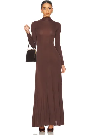 Helsa Zia Maxi Knit Dress in Brown - Brown. Size L (also in M, S, XL, XS).