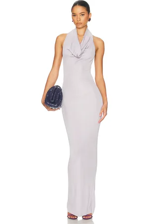 Helsa Aaliyah Maxi Knit Dress in Silver - Metallic Silver,Lavender. Size L (also in M, S, XL, XS).