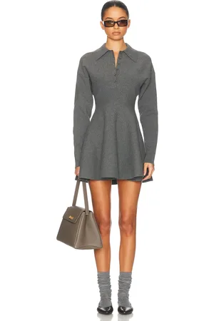 Helsa Saffron Mini Knit Dress in Heather Grey - Grey. Size XL (also in ).